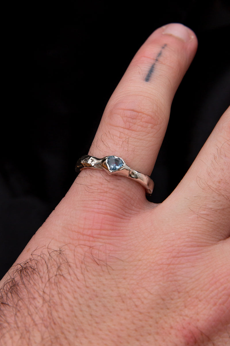 Sample Ring [Aqua Heart Stone]