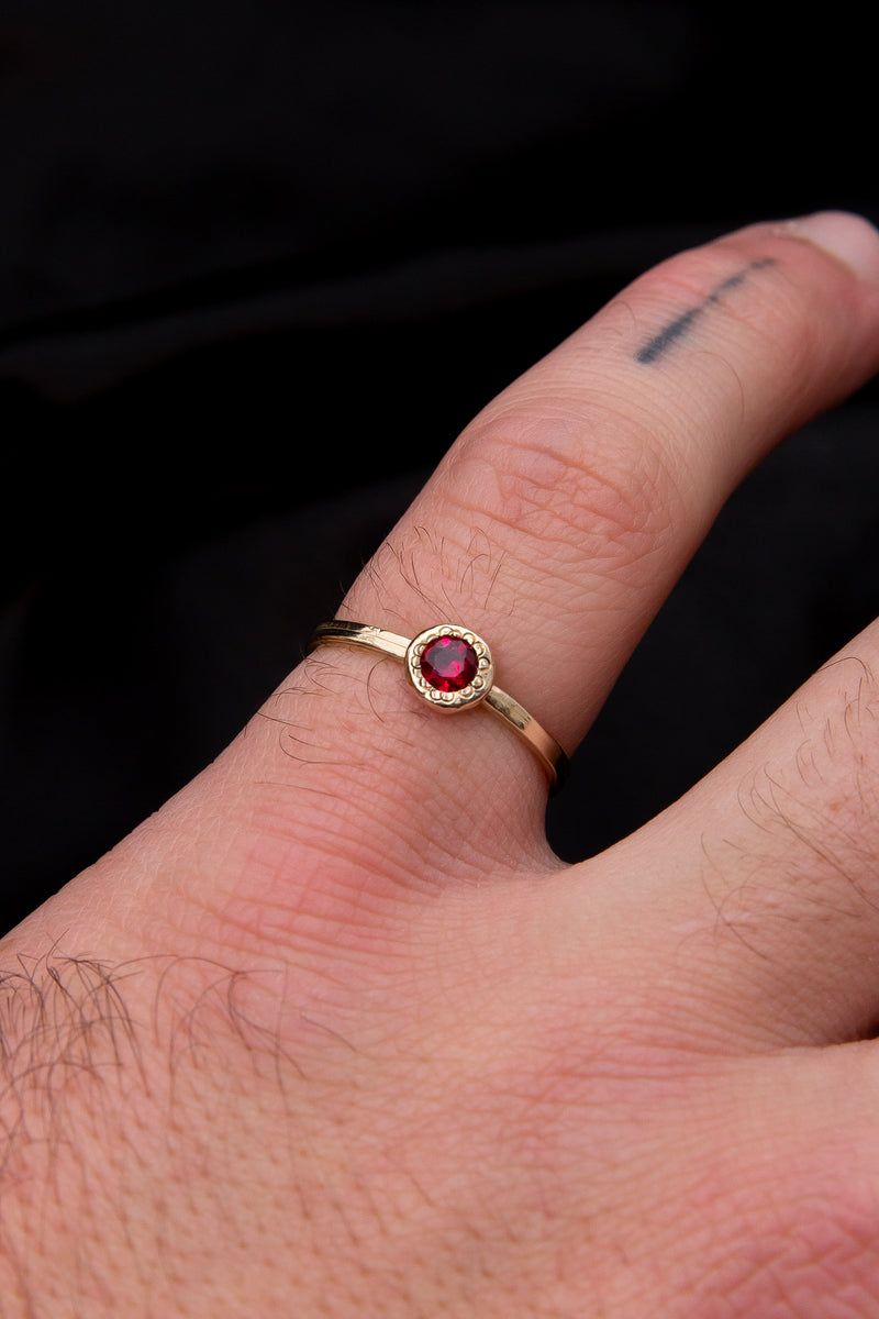 Sample Gold Ring with Ruby