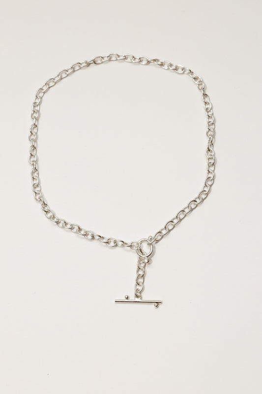 Oval Link Necklace with Granulated Clasp